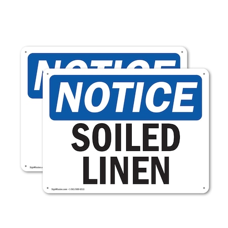 Signmission Soiled Linen, 14 in W x Rectangle, Aluminum OS-2PACK-NS-A-1014-L-18359
